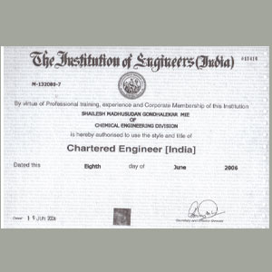 Chartered Engineer Certificate